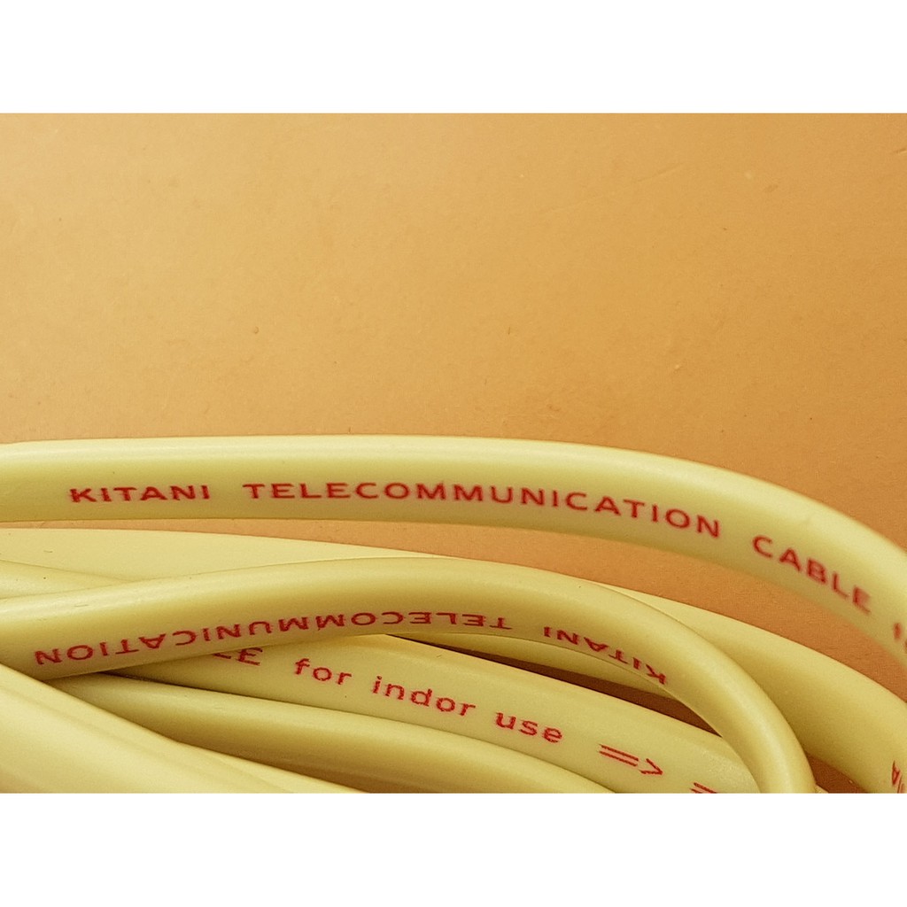 Kabel LINE Telpon KITANI 25 m + Jack RJ 11 Telepon Telfon Cable 25m