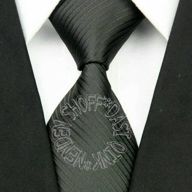 DASI PANJANG/DASI PRIA/DASI MOTIF SALUR 3INCHI-HITAM