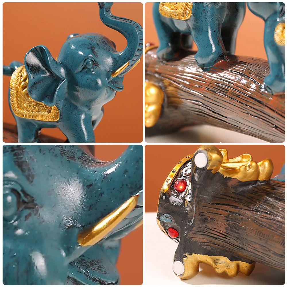 Ornamen Gajah Nanas Panas Dekorasi Desktop Kerajinan Resin Keberuntungan