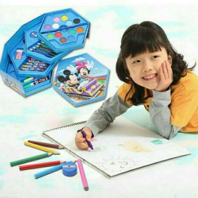 

4 in 1 Crayon Set 4 Tingkat Isi 46 pcs ( Alat Bantu Menggambar )