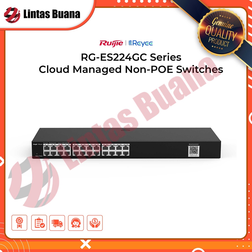 RUIJIE 24-Port RG-ES224GC Gigabit Manage Switch RG-ES224GC-V2, Switch Cloud Manage 24-Port Gigabit