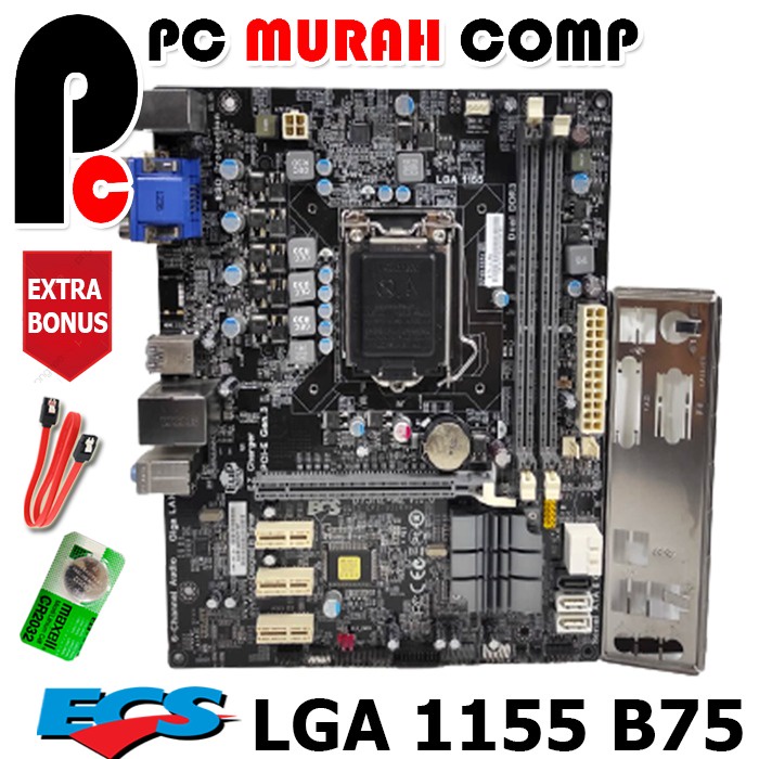 Motherboar LGA 1155 B75  ONBOARD ECS