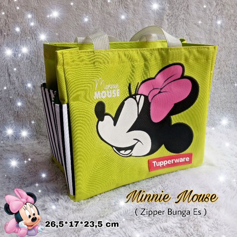 Tas bekal Minnie Mouse ( Zipper bunga Es ) / Minnie Mouse Tas Tupperware