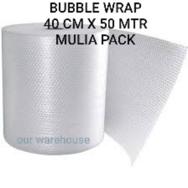 

BUBBLE WRAP 40 CM X50 METER ECERAN PREMIUM MERK MULIA PLASTIK BIRU