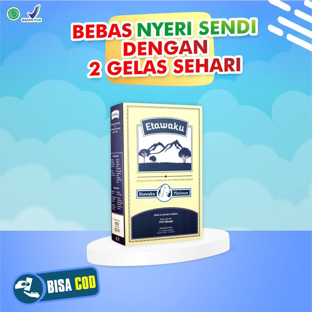 ETAWAKU PLATINUM -SUSU KAMBING ETAWA &amp; KRIMER NABATI BUBUK 200 GR SUSU KUALITAS PREMIUM SEHATKAN TULANG DAN SENDI