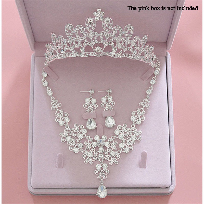 Wedding Jewelry Sets Bride Hair Accessories Tiaras Earrings Necklace Wedding Set Shopee Indonesia