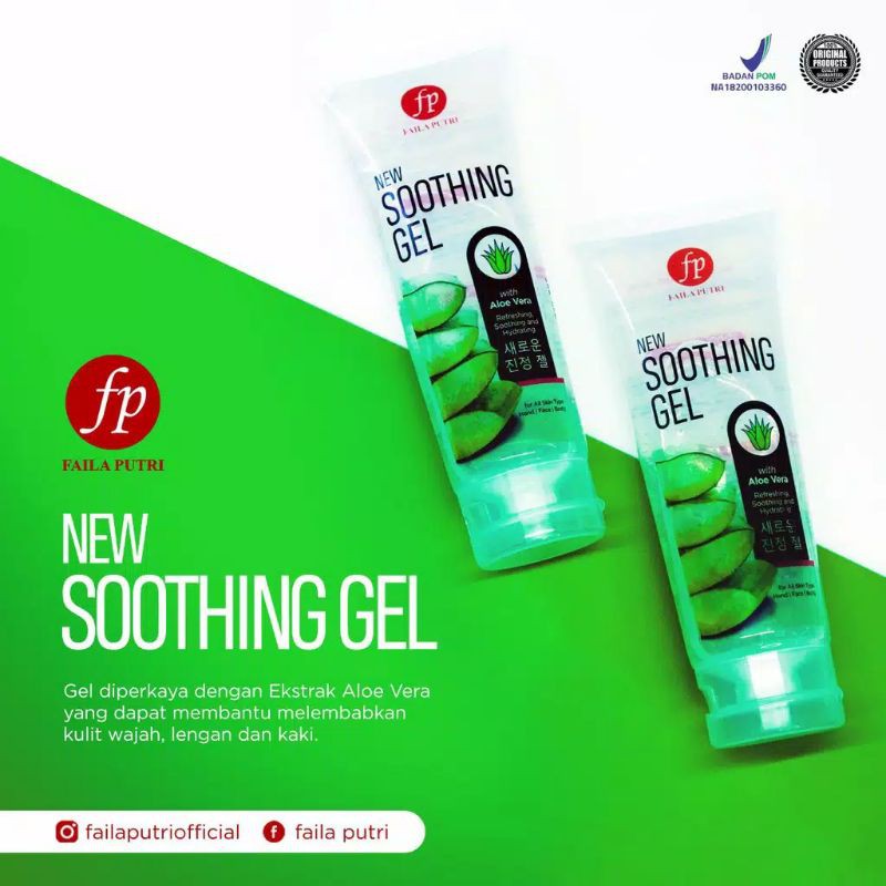 NEW SOOTHING GEL With Aloe Vera 92% FAILA PUTRI Original BPOM FP