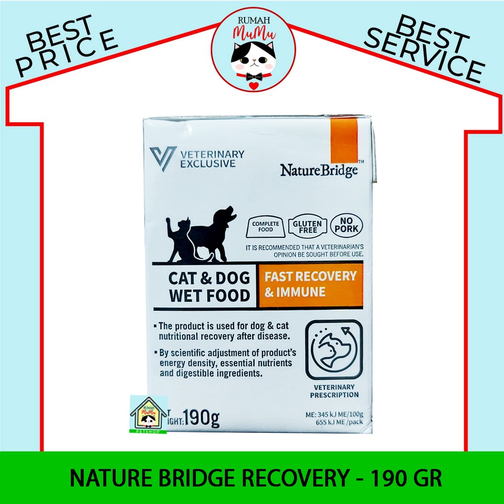 MAKANAN KUCING ANJING NATURE BRIDGE RECOVERY - 190 GR