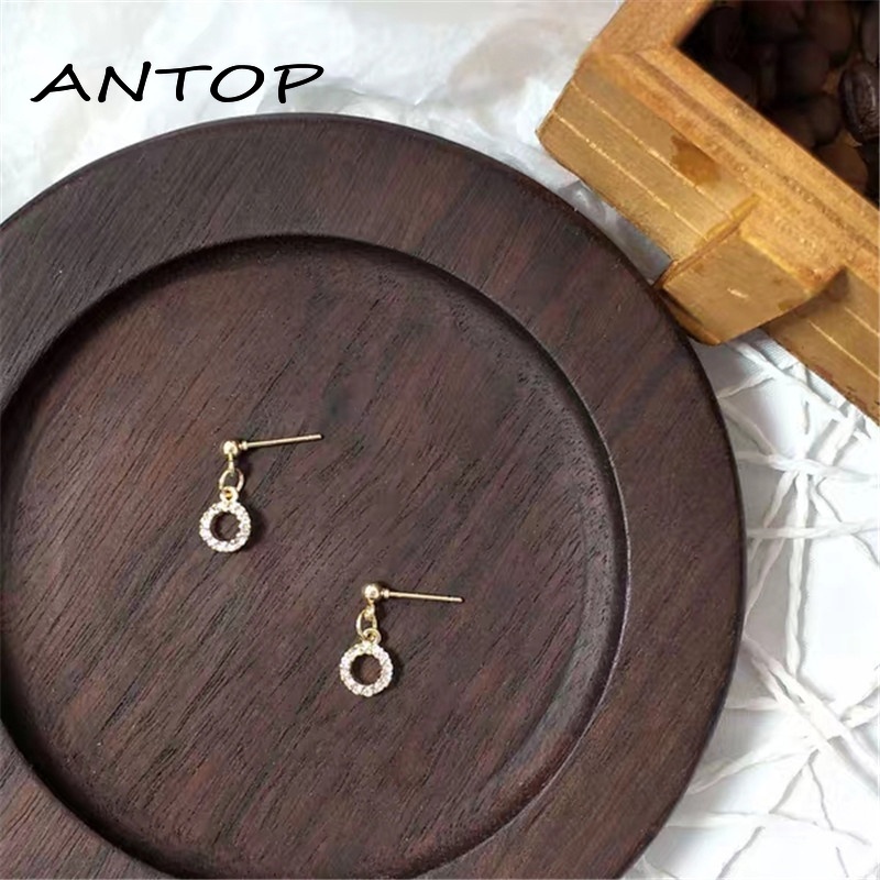 Mini Zircon Hoop Earrings Piercing Cartilage Earring Stud Wanita Perhiasan Fashion Aksesoris ANTOP