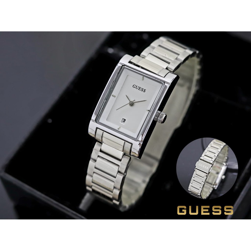 Grosir Jam Tangan Wanita Guess Tanggal Aktif Model Kotak Free Box dan Baterai Cadangan - COD