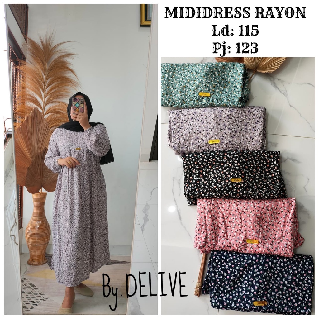 MIDI DRESS NAGITA BY ARSYLA//MIDI DRESS ANDIN MOTIF//MIDI DRESS POLOS//DRESS ANDIN