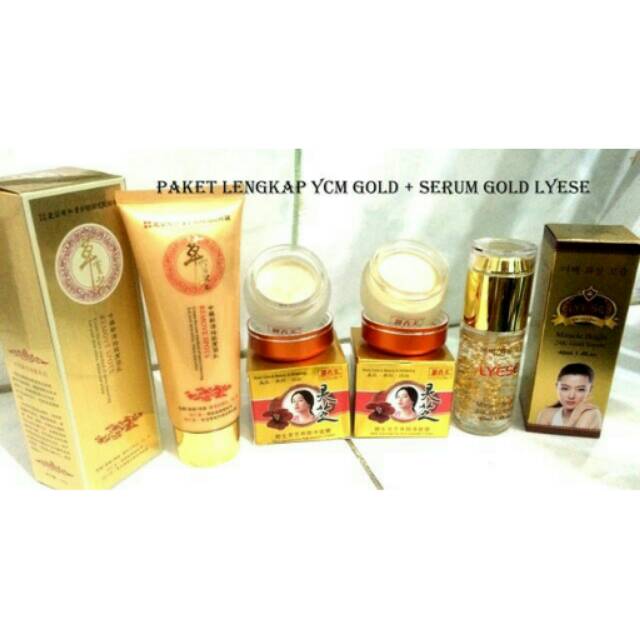 PAKET LENGKAP GANODERMA GOLD + CLEANSER + SERUM GOLD LYESE / GANO GOLD YCM CORDYCEPS YUCHUNMEI