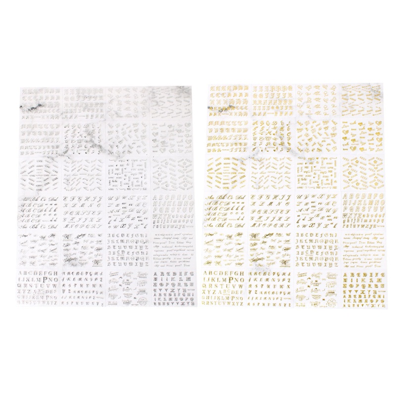 Siy 24pcs Stiker Foil Emas Metalik Tulisan Wishes Power Motive Bahan Tembaga Untuk Membuat Perhiasan