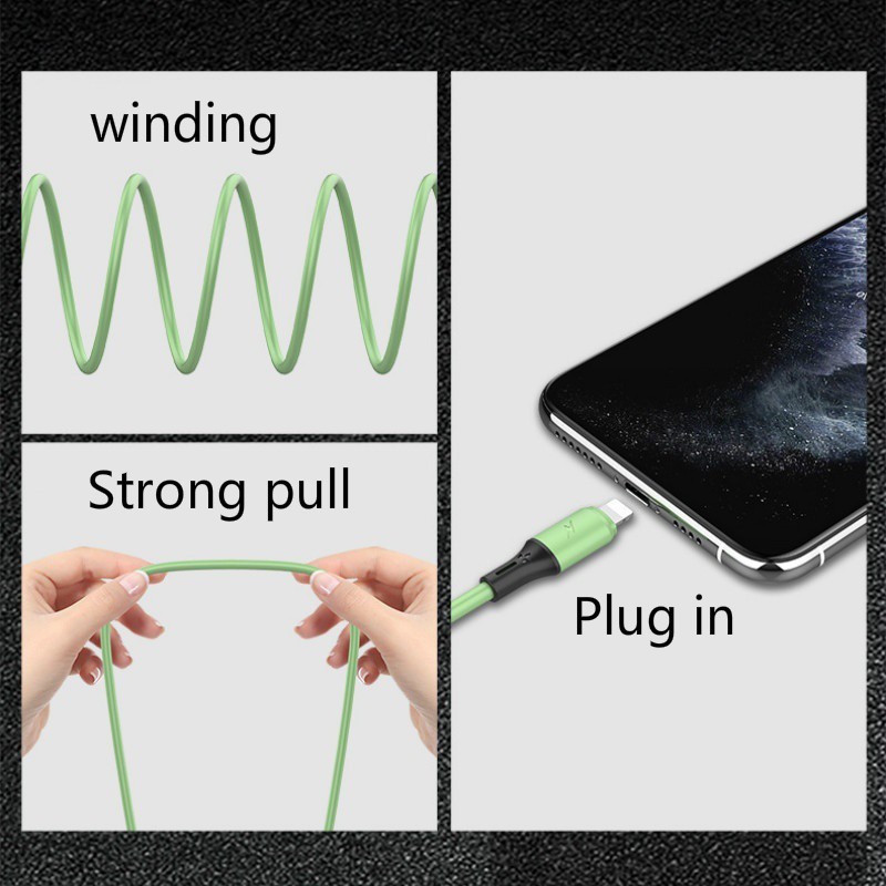 Bahan Silikon Cair Charger Multi Fungsi 3in1 Universal Fast Charging Kabel USB Untuk Android Apple Type-C