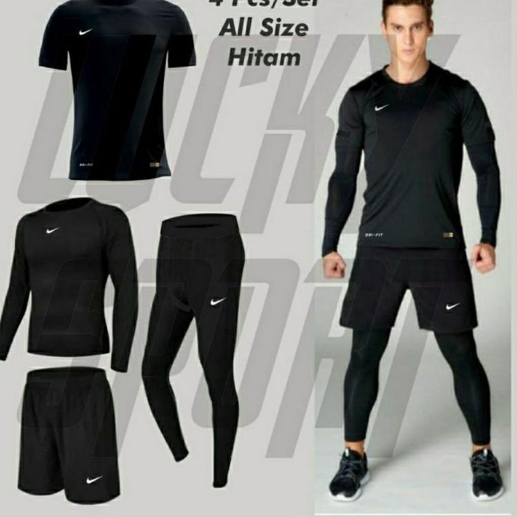 Jangan Ketinggalan order..  Paket 4 in 1 Baju Celana running Sepak bola jersey Legging panjang manse