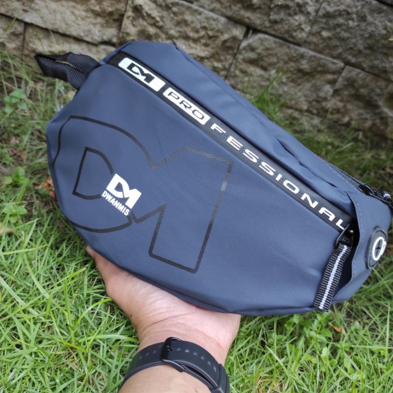 Tas Selempang Pria Original DM | Waist Bag Pria waterproof | Tas Pria Distro Spesiala Model