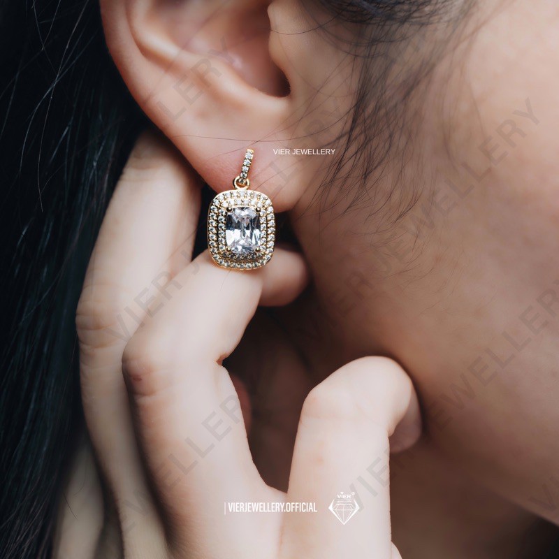 Vier Jewellery Earrings 8099 / Anting Pesta Crystal Zirconia / Anting Replika Berlian