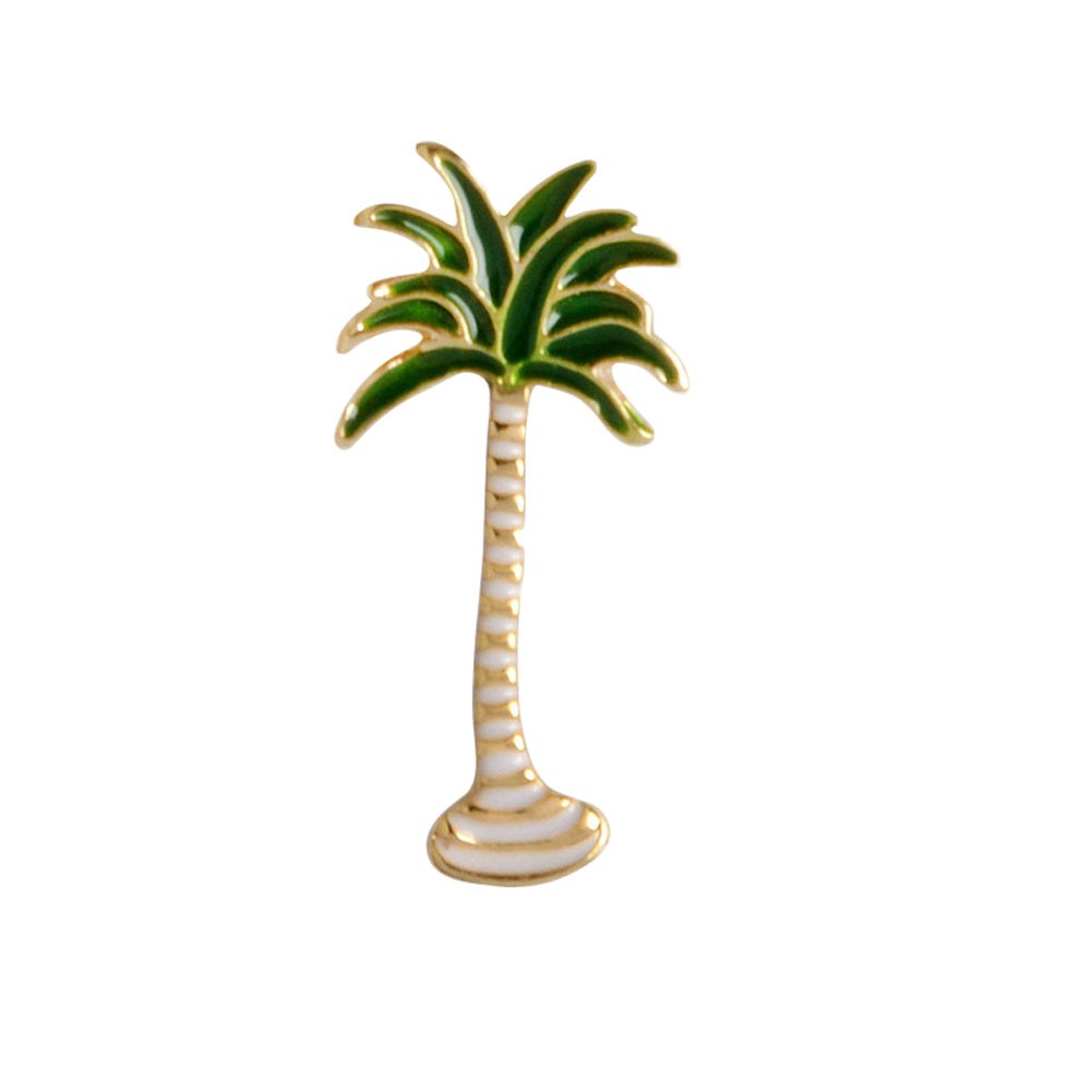 Bros Pin Enamel Desain Kaktus/Pohon Kelapa Gaya Simpel-H01