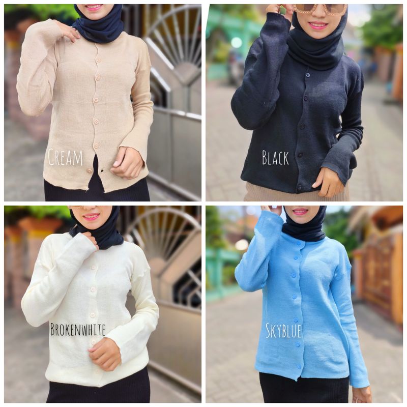 Cardigan Bailey Rajut Crop Angel Button