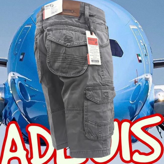 Celana Cargo Pendek Twill Sulfur Adluis - 27, Abu-Abu Lyodra_Stuff