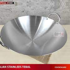 BMW Kitchen Ware - Wajan Premium / Tebal Kuali Penggorengan Wok Stainless Steel Wajan Anti Lengket