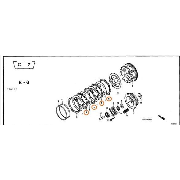 Kampas kopling honda GL 100, GL pro ( ori )