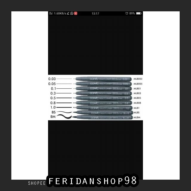 

FS986 PULPEN ATK COPIC MULTILINER BLACK BY FERIDANSHOP98