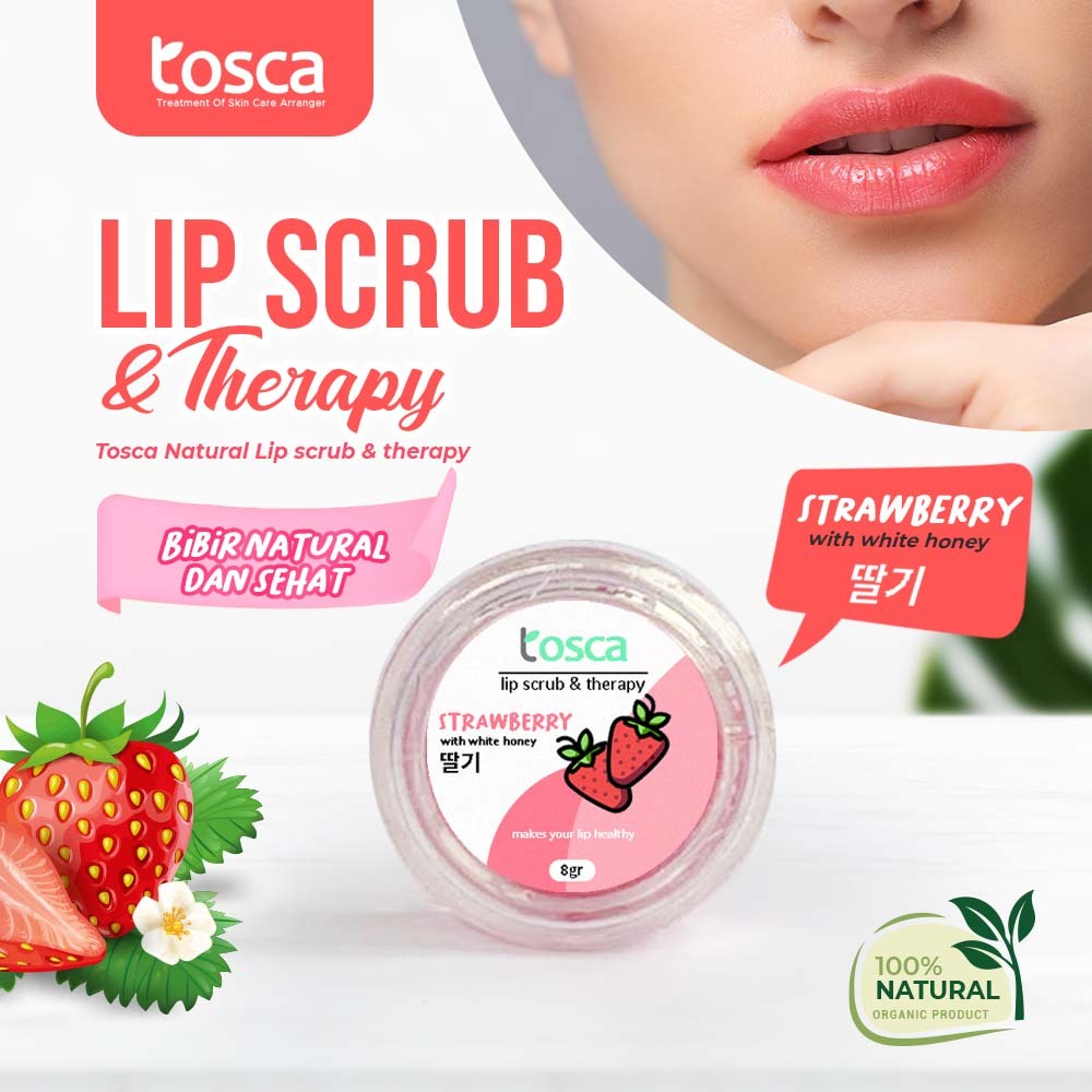 NATURAL LIP SCRUB &amp; THERAPY FOODGRADE TOSCA MELEMBABKAN DAN MENCERAHKAN BIBIR