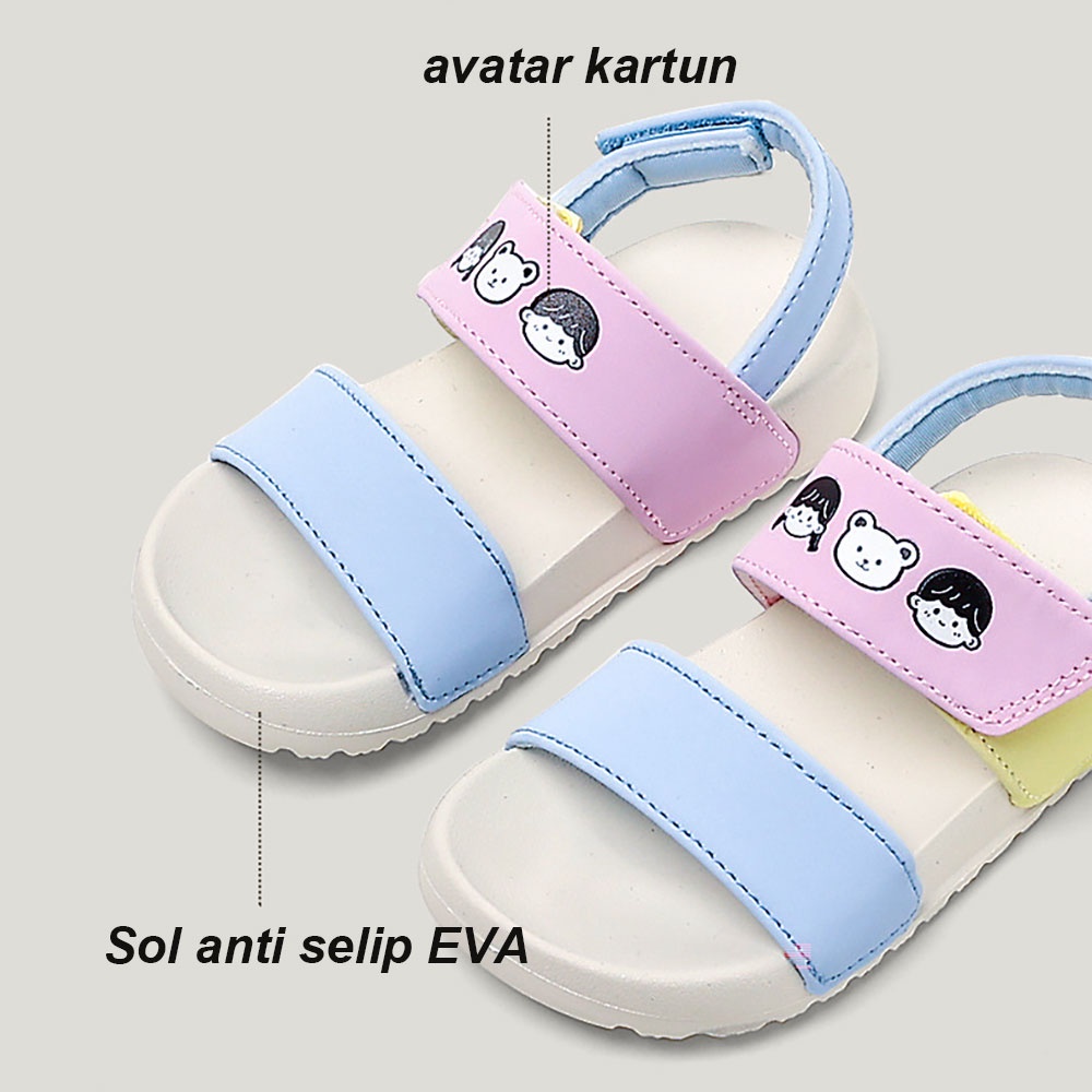 Sandal Anak Perempuan Desain Non-slip Sol Ekstra Tebal Sandal Anak Princess EVA Bahan