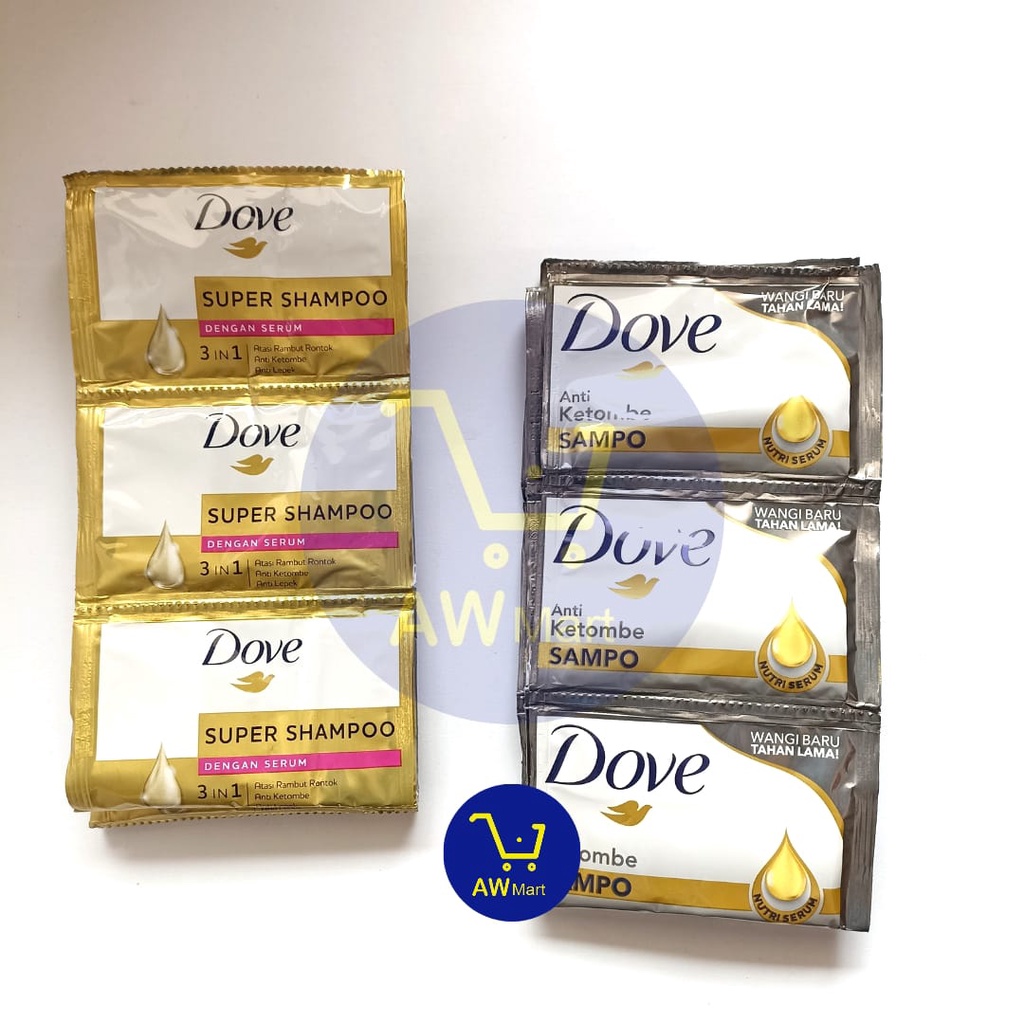 DOVE SHAMPOO 12 SACHET X 9 ML RENCENG - Perawatan Rambut Rusak &amp; Rontok