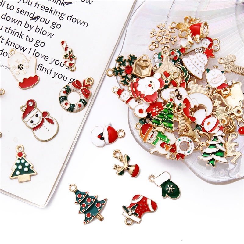 10pcs/lot Random Mix Colorful Animal Christmas Alloy Connectors Charm DIY Necklace Bracelet Jewelry Accessories