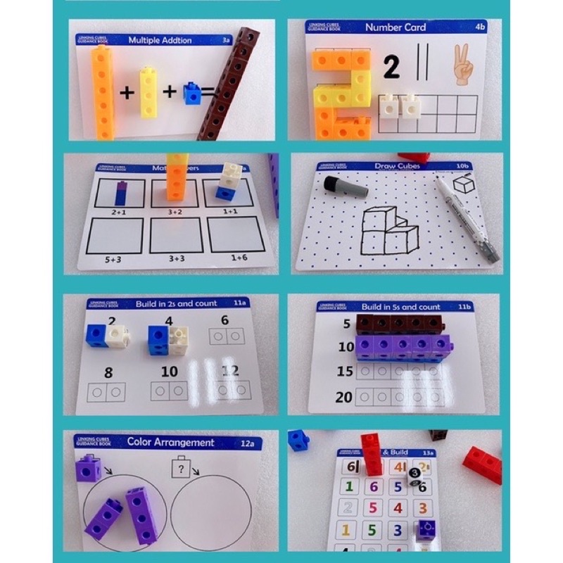 math link cube learning set mainan edukasi anak