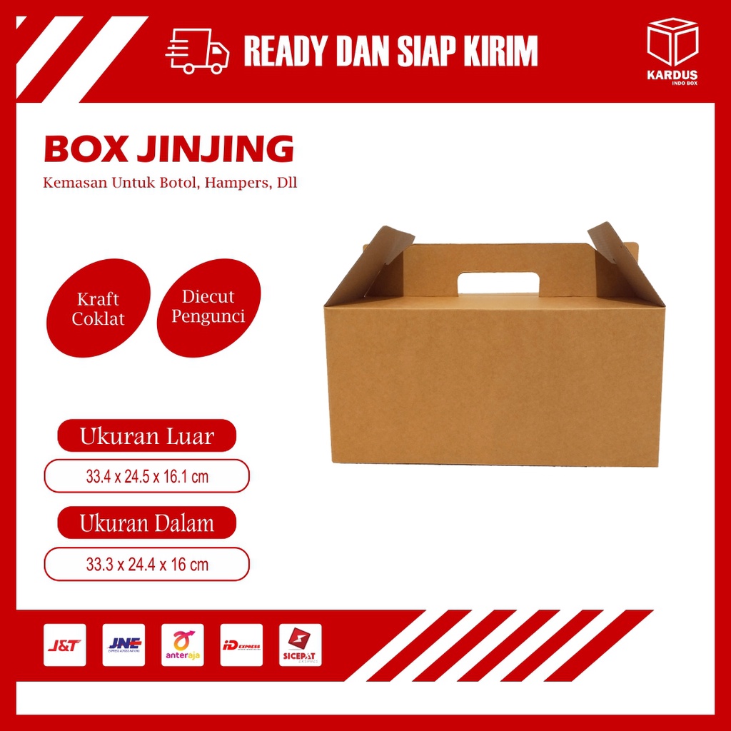 

KARDUS / BOX JINJING 32 X 24 X 16 CM - BISA CUSTOM SABLON PRINTING