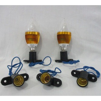 VISALUX Fiting Fitting E14 Lampu Hias Plafon/Fiting Lampu Candle+Cable