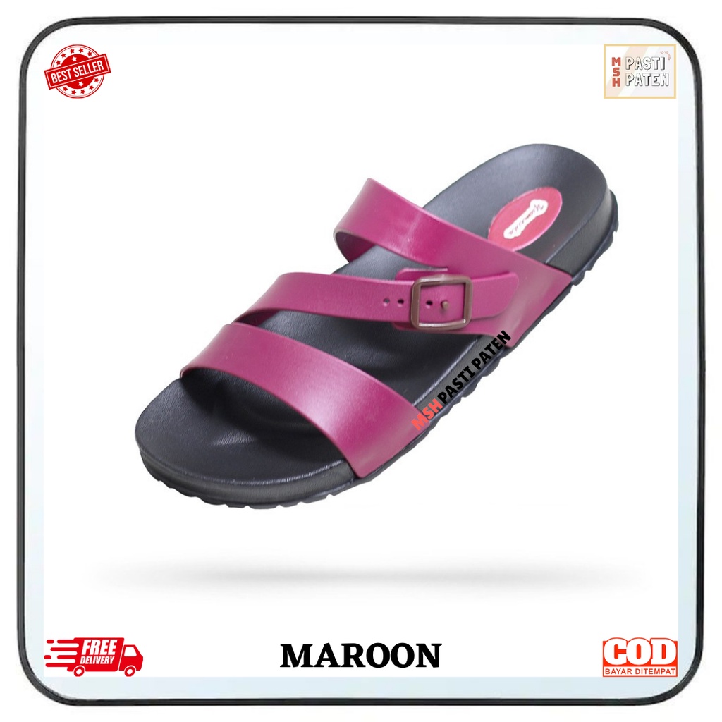 Sandal selop wanita bahan karet ori yumeida ld 7121 l ukuran 36-41 sendal cewe