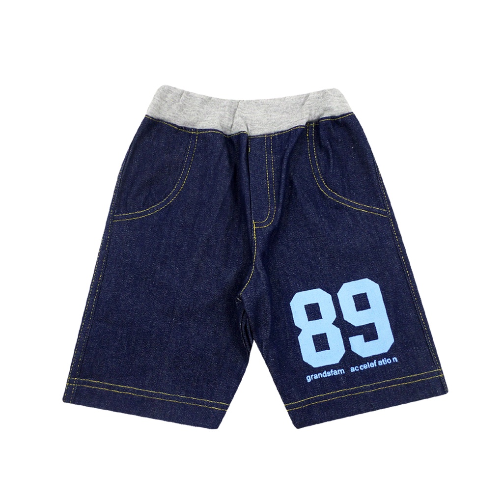 Wakakids Baju Anak Laki Laki Usia 1 - 4 Tahun Setelan Celana Jeans Motif Grandsfam 3477-3