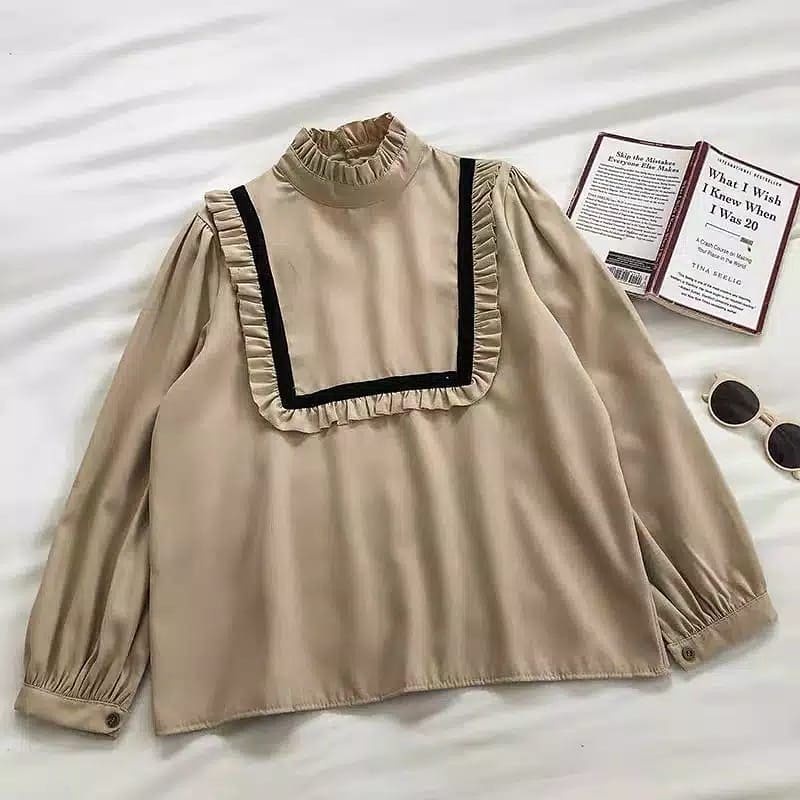 RESTI TOP HS Bahan CREAMY CREPE BAJU BLOUSE POLOS TEBRARU SIMPLE DAN ELEGAN BAJU  BLOUSE FASHION TEBRARU 2022