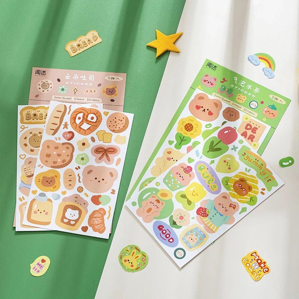 Mxbeauty Bahan Stiker Lucu Perlengkapan Sekolah Album Foto Dekorasi Semi Manis Keju Series Diary Handbook Idol Card Decor