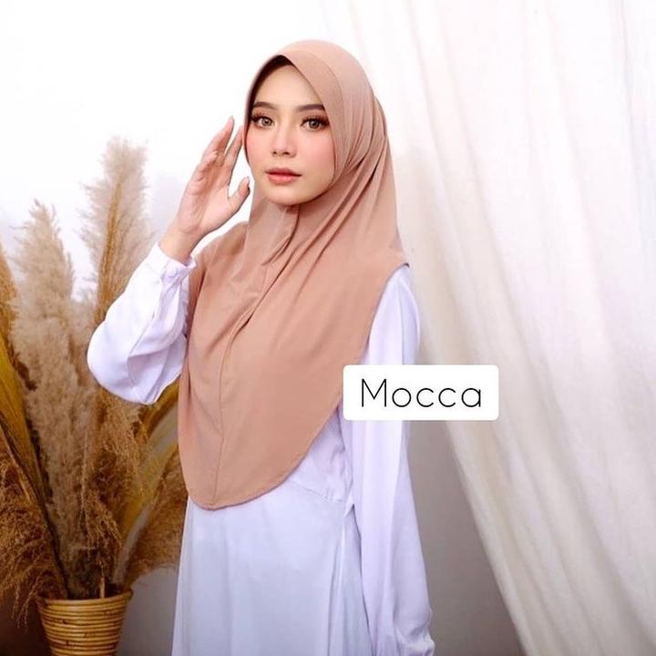 Hijab Instan Rabiah Bahan Jersey Motif Polos - Jilbab Polos Simpel Daily Use - Khimar Pinguin Syari 