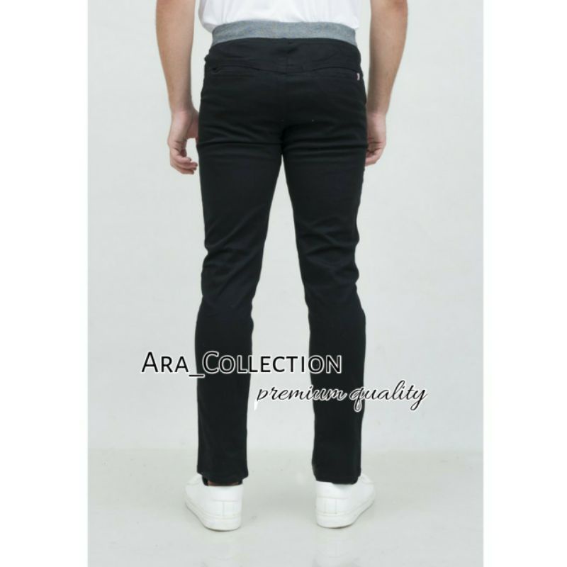 Diskon Celana Chino Panjang Rip Pinggang Karet Premium Size 27-38