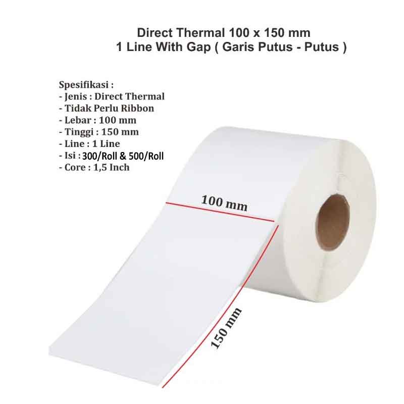 Thermal Label * Kertas Thermal * Kertas Barcode * 100mm x 150mm