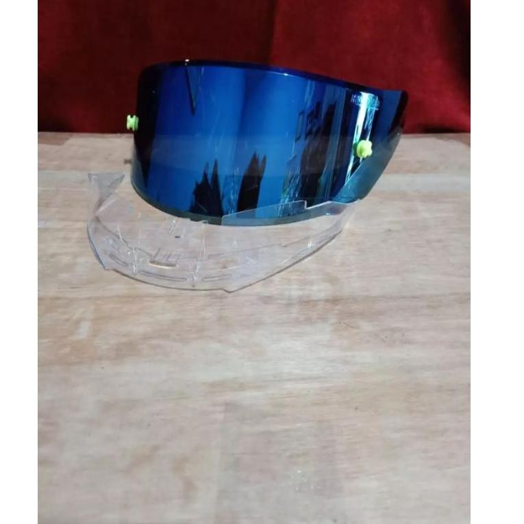 Paket Flat visor+tear off post+Spoiler NHK Rx9 Flat visor NHK Rx9 iridium  / blue/  6Y8