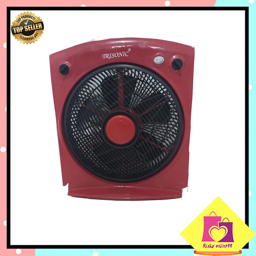 Rizkyonline88 kipas angin kotak Box fan 12 inch trisonik 1208