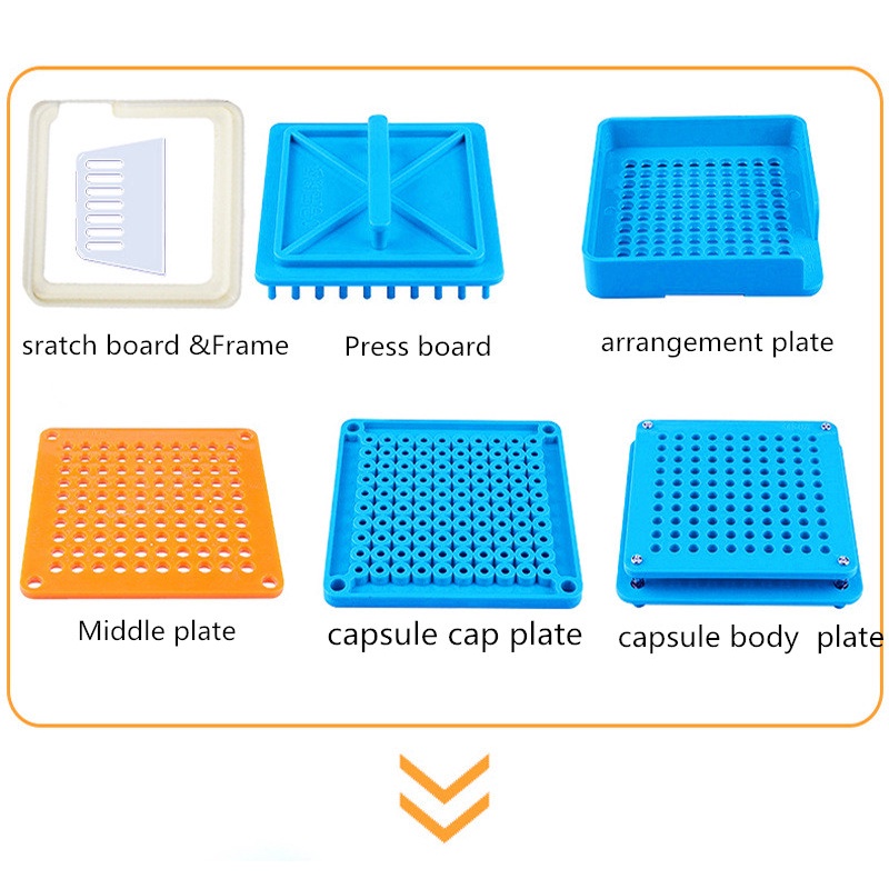 ★0#-100 Lubang★ Alat Pengisi Bubuk Kapsul Manual/Capsules Filling Board