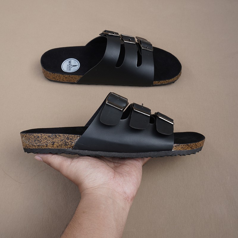 Brody Walkers Sandal pria casual sendal jepit gesper sandal kulit sol puyuh kekinian model birken