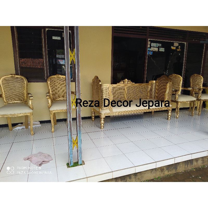 Set Kursi Pelaminan Rotan Doyok Jepara Murah Terbaru, Sofa Pengantin Rustic