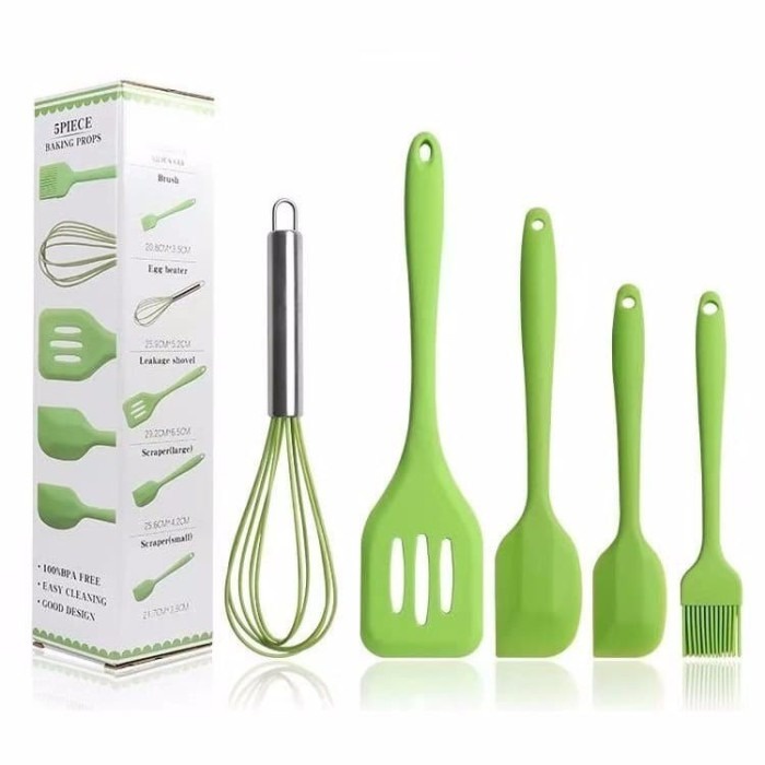 easy baking props 5 piece silicon spatula set seralatan masak sutil