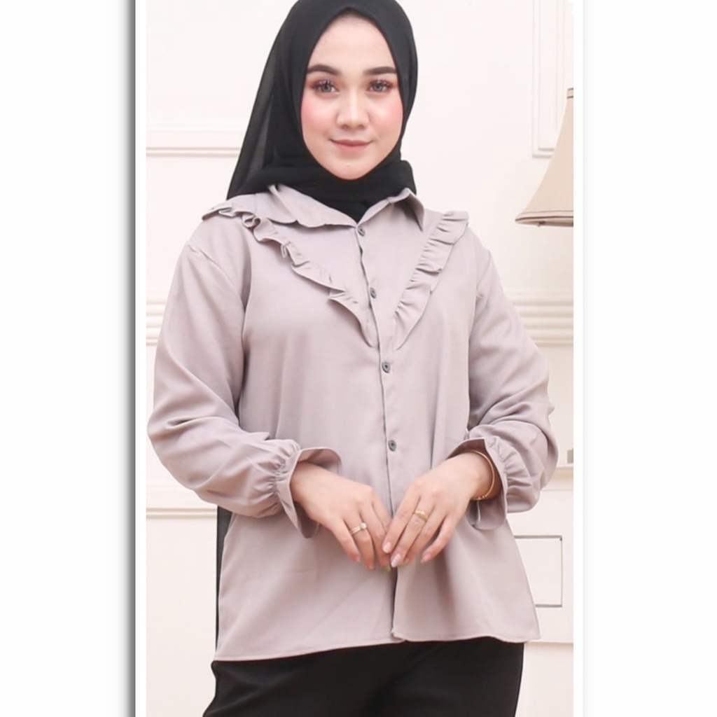 Baju Wanita Kemeja Lengan Panjang Blouse Wanita Kemeja KantorKemeja Lengan Panjang Blouse Kemeja Atasan NB3123n