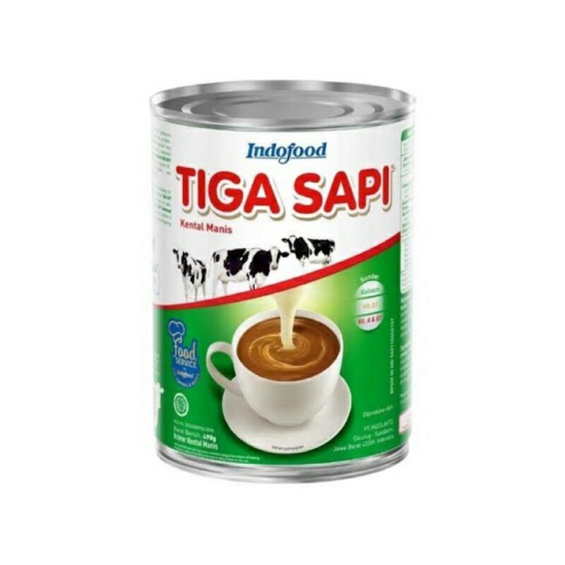 

susu kental manis TIGA SAPI kemasan kaleng serbaguna 490gr