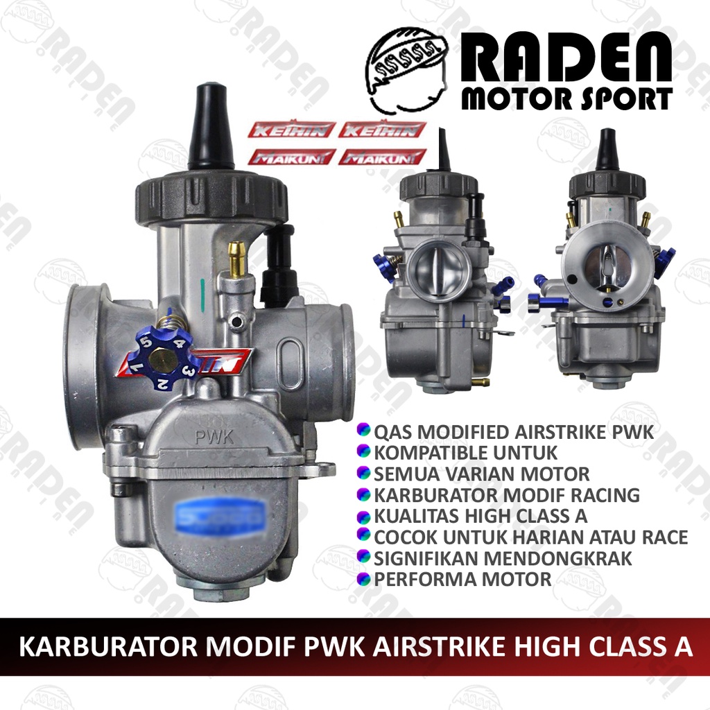 (COD) KARBURATOR AIRSTRIKE QAS PWK 33 34 35 36 38 40 CARBURETOR KARBU KALBURATOR SUDCO KEIHIN CPO-AIRSTRIKE MOD RACING